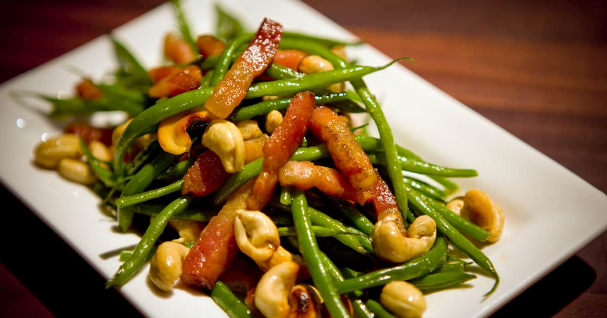 Recette de haricots verts aux lardons