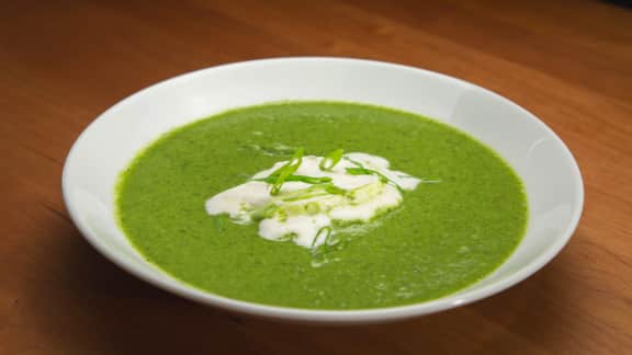 Potage au brocoli et aux épinards