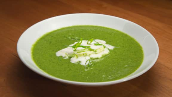 Potage au brocoli et aux épinards