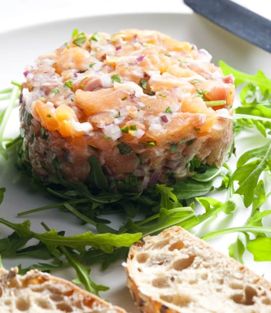 Tartare de saumon, érable et gingembre