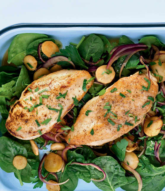 Poitrine de poulet à l'ananas et au panais