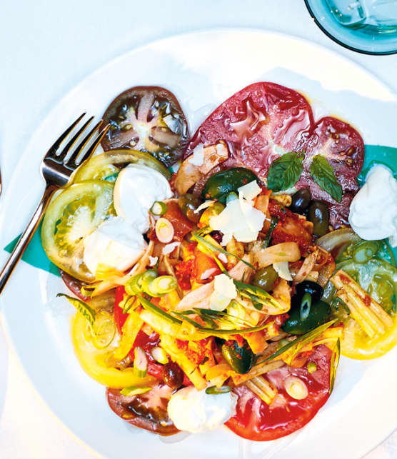 Salade de pâtes de tomates ancestrales