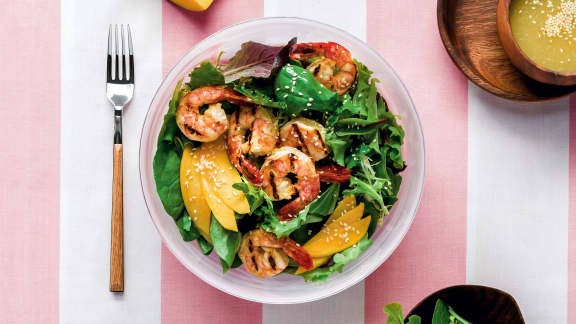 Salade de crevettes et de mangues
