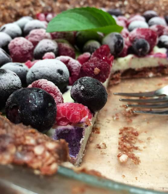 Tarte crémeuse aux mûres et à la menthe