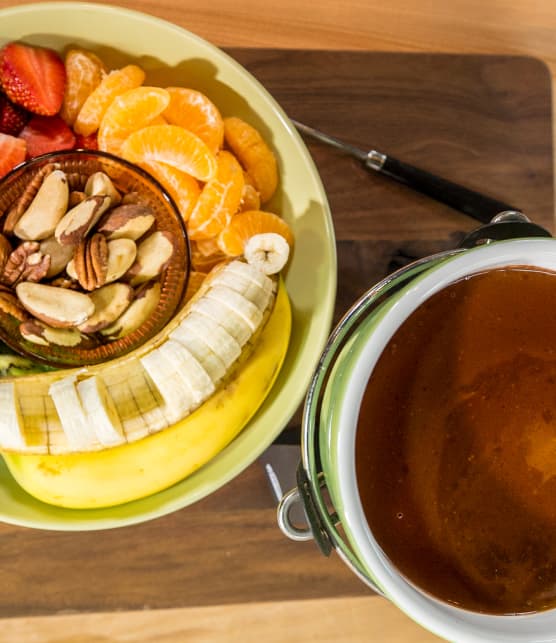 Fondue chocolat noir et lait évaporé