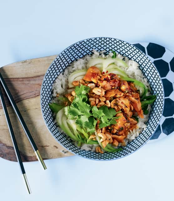 Sauté de bok choy au gingembre et au poulet