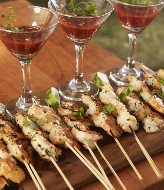 cocktail de crevettes, sauce orange et chipotle