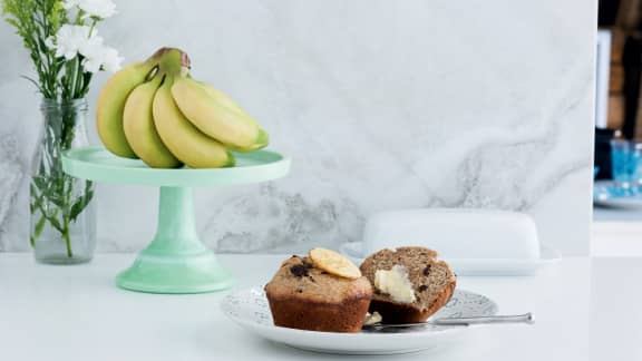 Muffins au son, aux bananes et aux raisins