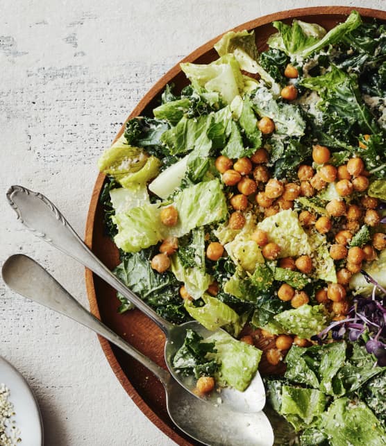 Salade César & croûtons de pois chiches