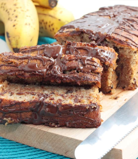 Pain marbré bananes et chocolat