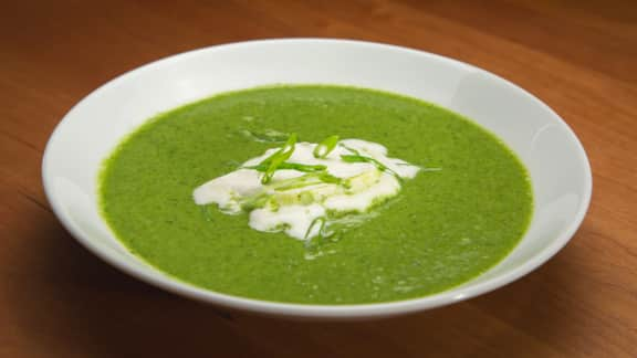 Potage au brocoli et aux épinards