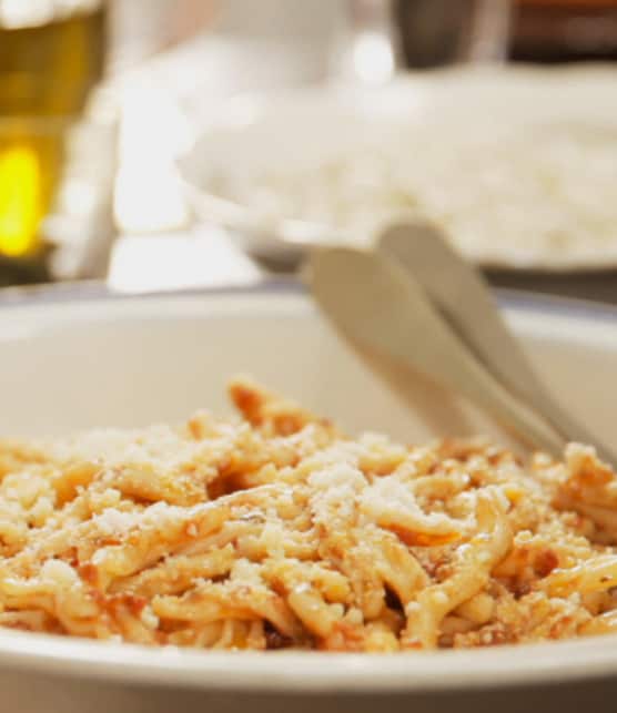 pâtes capunti au pesto de tomates séchées