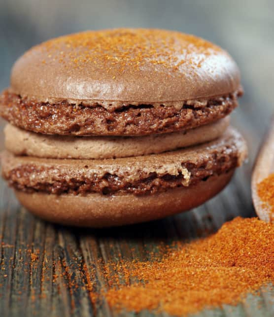 macarons choco-piment d'Espelette