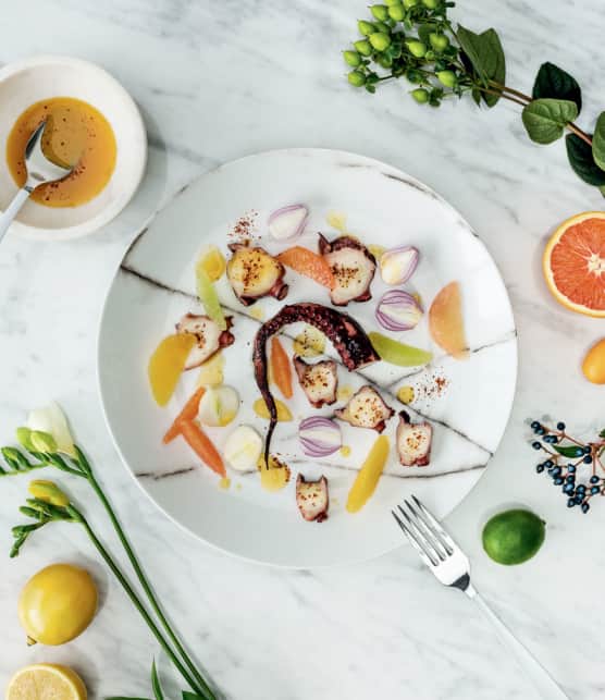 carpaccio de pieuvre aux agrumes