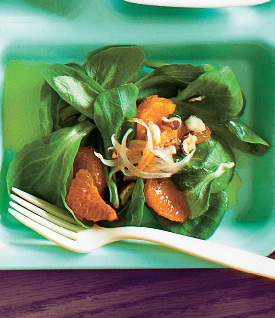 salade de mâche et vinaigrette aux clémentines