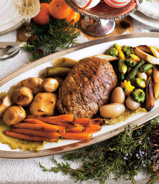 confit d’épaule de veau de lait et ses légumes rôtis