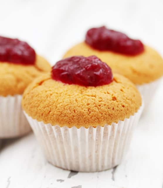 muffins au yogourt et confiture de fraise