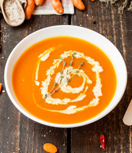 potage aux carottes, pommes et gingembre