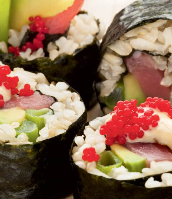 sushis de riz brun