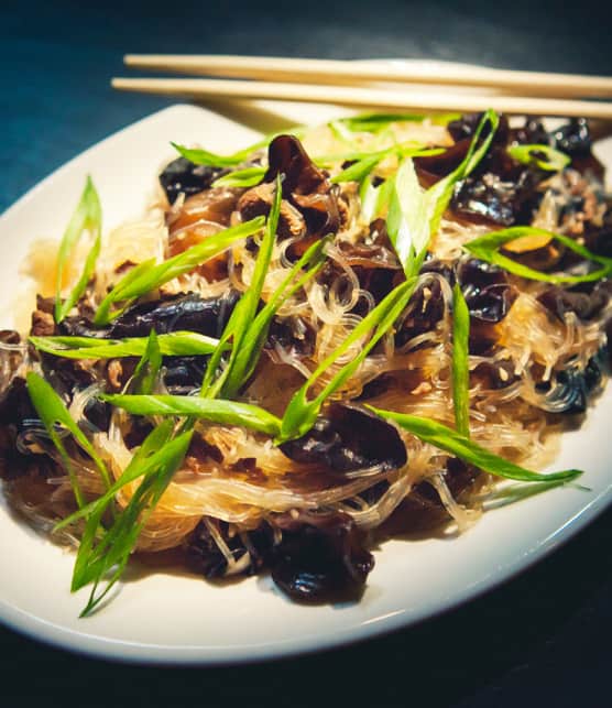nouilles au boeuf et aux champignons (Ping Sha)