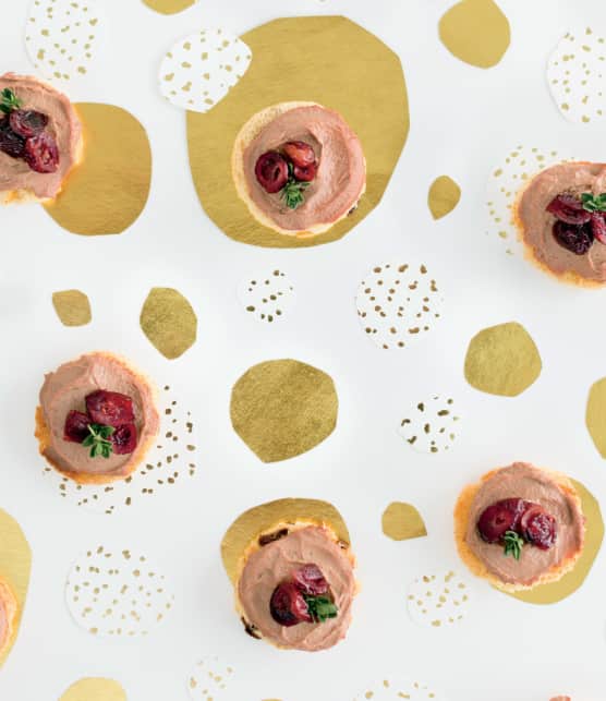 bouchées de panettone et pâté de foie de volaille