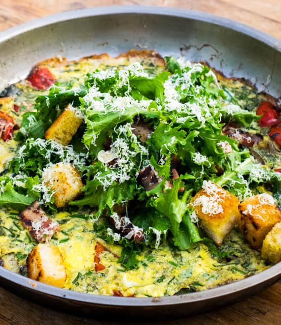 frittata avec légumes grillés et comté