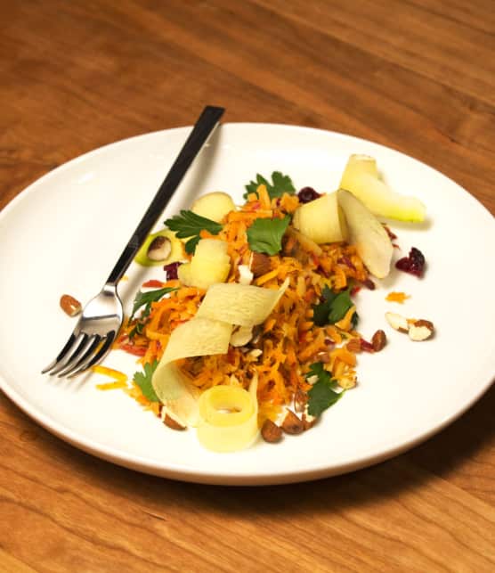 salade de carottes râpées et canneberges