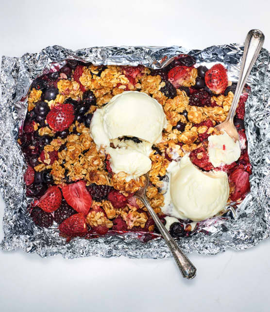 crumble de petits fruits en papillote