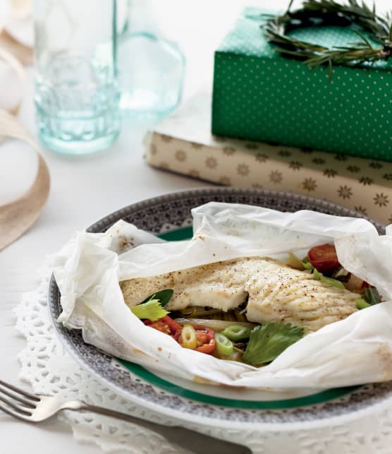 Raie en papillote à la sauge