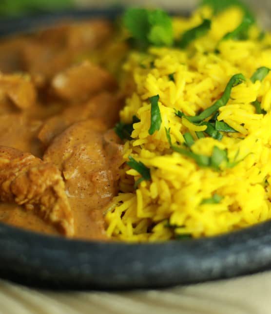 Poulet au beurre et riz basmati