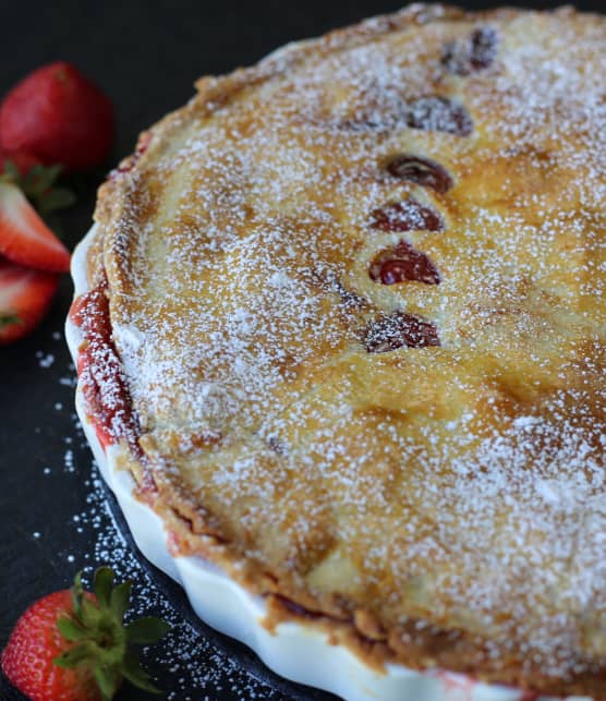 Tarte fraises et rhubarbe