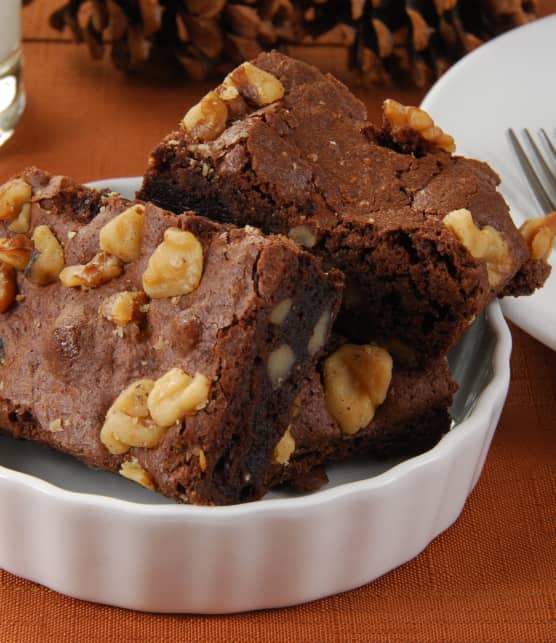 Brownies au chocolat noir, pacanes et arachides