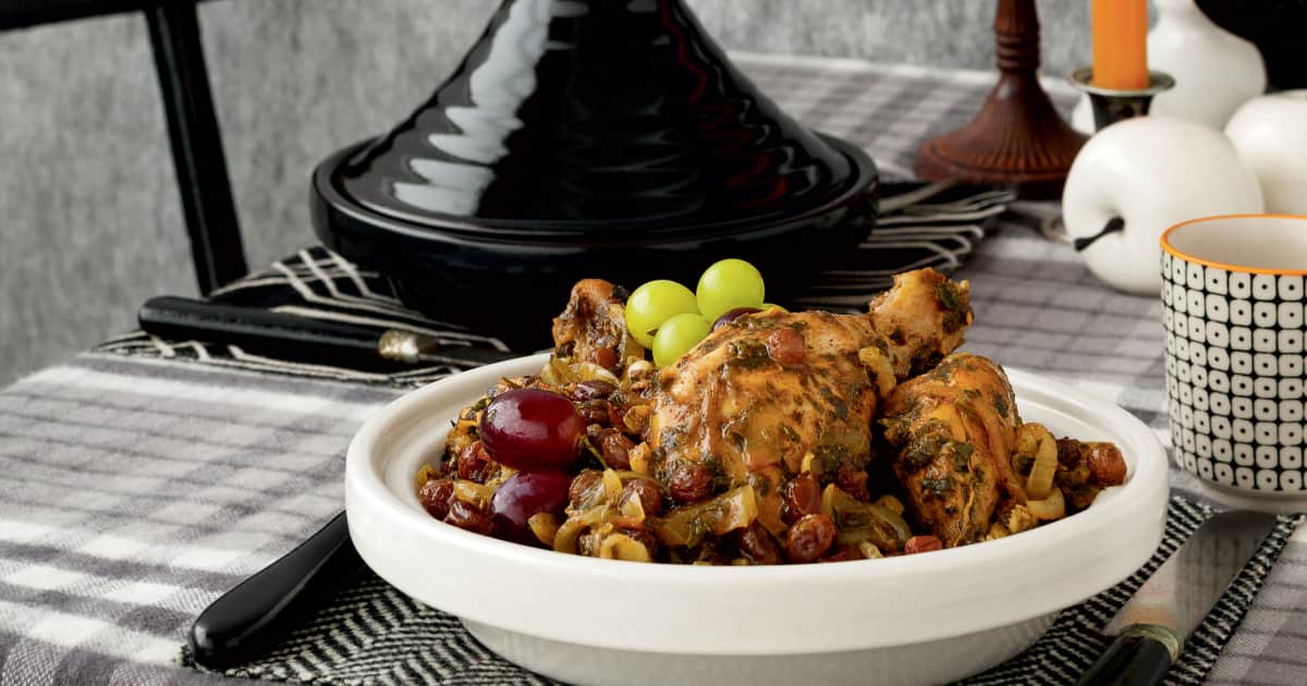 Tajine de poulet aux raisins et à la cannelle Zeste