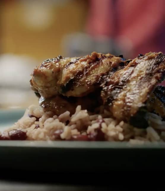 L'avan-match des foodies - Poulet jerk et riz collé