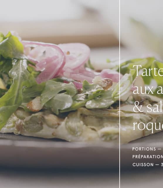 Trois fois par jour & vous - Tarte fine aux asperges & salade de roquette