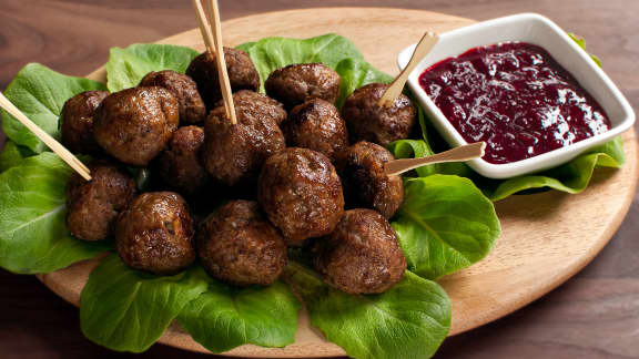 Boulettes de veau et sa sauce aux canneberges