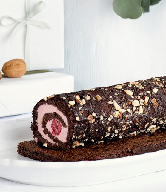 Bûche framboise-chocolat