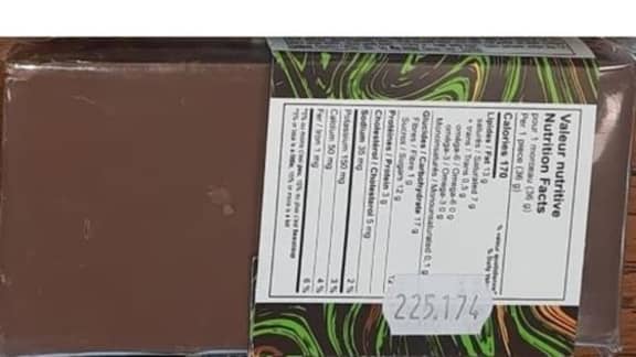 Une barre de chocolat vendue au Québec rappelée à cause d’un risque de salmonelle