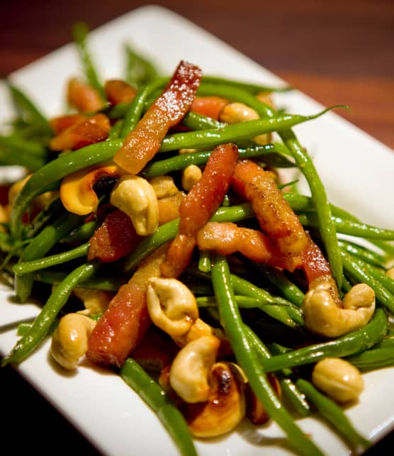 haricots verts aux lardons