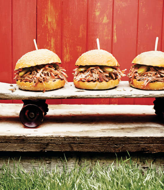 Burgers de porc à l'effiloché de la Caroline