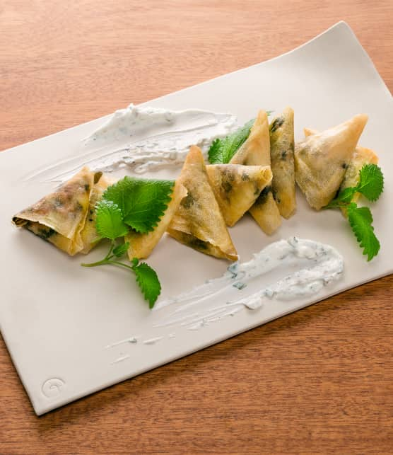 Samosas aux feuilles vertes et feta