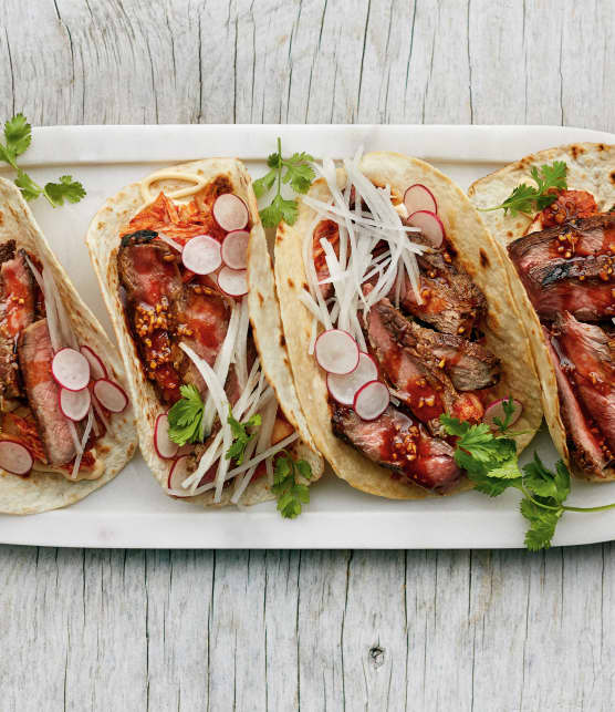 tacos de boeuf à la coréenne façon kimchi