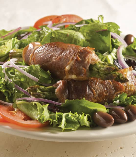 Salade tiède aux asperges et prosciutto
