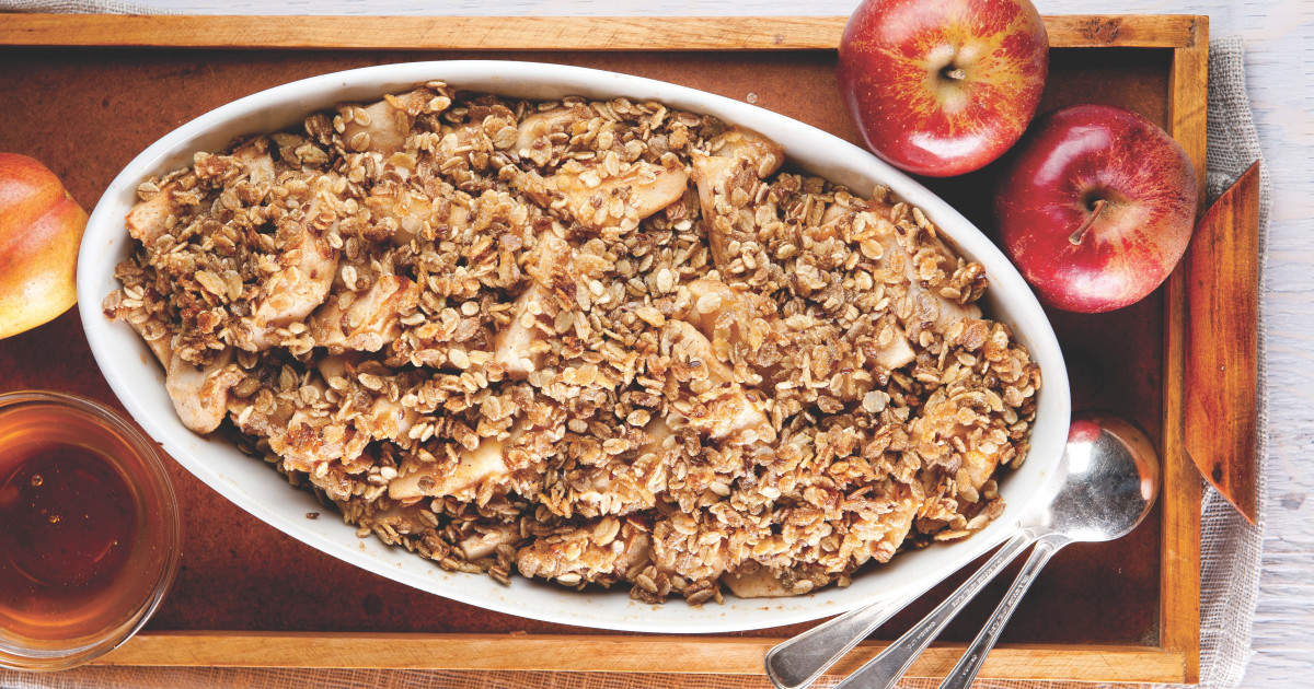 Crumble aux pommes et aux poires  l'rable